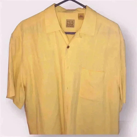 Men's Jos A. Bank Shirt, L, Yellow - Picture 1 of 2